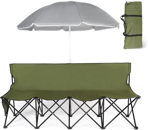 Buy Hopubuy Portable Folding Bench Folding Sports Sideline Bench With Sunshade And Carry Bag