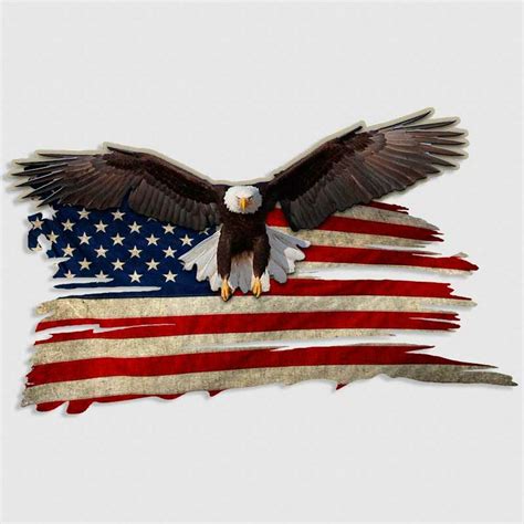American Flag Bald Eagle Tattered Decal Usa Patriotic