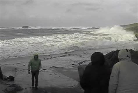 Terrifying Footage Of Pensioners Getting Swept Out To Sea During Storm