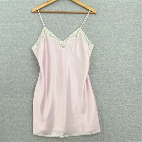 vintage val mode lingerie womens large pink slip dress negligee chemise satin 38 99 picclick