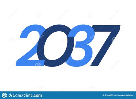 2037 Year Happy New Year 2037 Vector 2037 Number Design Vector