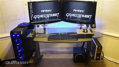 New Dual Monitor Desk Setup Youtube