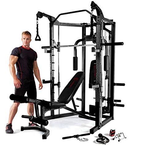 Marcy Md 9010g Home Gym Smith Machine With Weight Bench Smith Machine