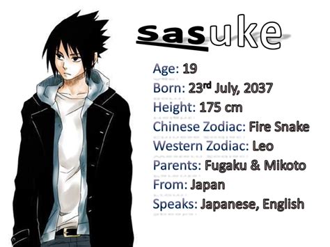 Sasuke Uchiha Zodiac Sasuke Character Info I M Jealous Of Anyone With The Same Birthday As Him