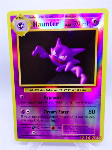 Haunter Reverse Holo Holofoil Pokemon Card Nm Xy Evolutions Set Collectible Card Games