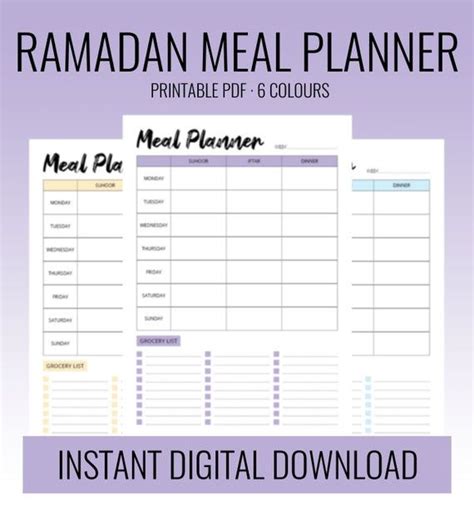 Planifiez Vos Repas Pendant Le Ramadan Avec Ce Planificateur De Repas Imprimable Il Ya De L