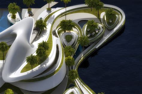 Zaha Hadid Inspired Private Villa Sits On Its Own Artificial Island