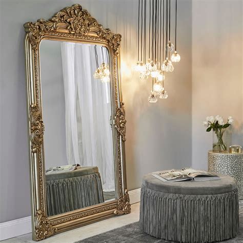 Elizabeth Floor Mirror Antique Gold 40423