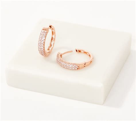 Affinity K Gold Natural Pink Diamond Hoop Earrings Cttw Qvc Com