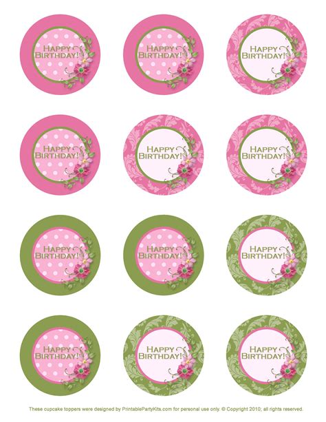 Use this anniversary cupcake topper to bring a personalized flair to every occasion. Freebie Birthday Cupcake Toppers | Printable Party Kits ...