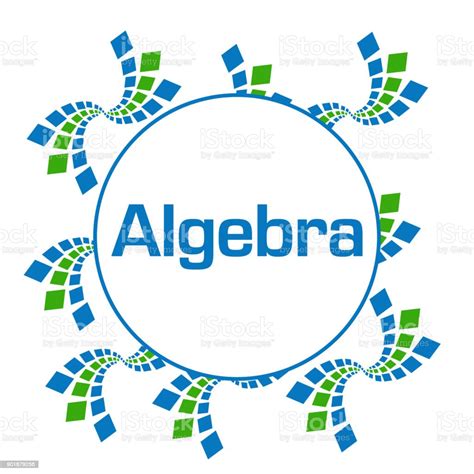 Algebra Green Blue Abstract Squares Circular Stock Illustration