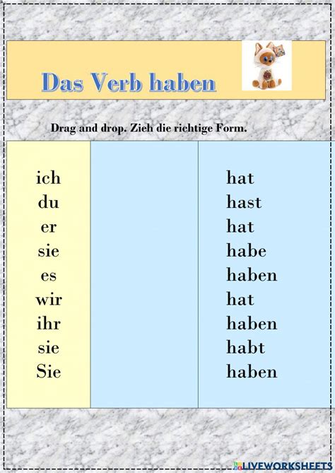 Das Verb Haben Activity Live Worksheets