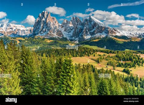 Seiseralm Alpe Di Siusi Italian Dolomites Wide Open View Of Green