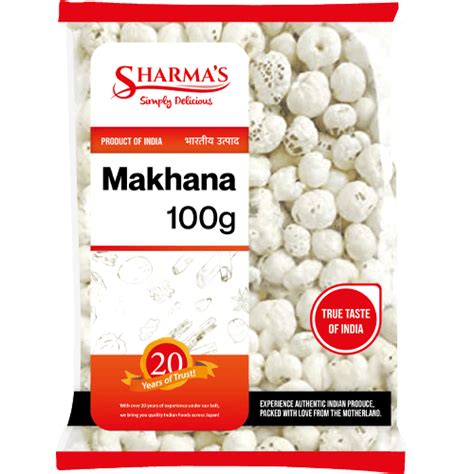 Sharmas Makhana 100g Superior Indian Foods Indojin