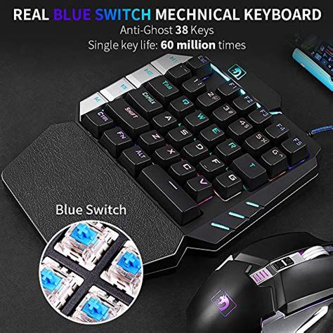 Kowela Blue Switch One Handed Rgb Mechanical Gaming Keyboard 38keys