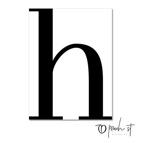 Serif Letter H Typography Print Letter Print Printable Etsy
