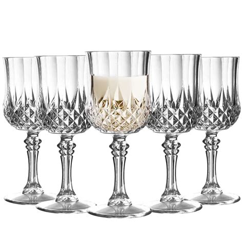 8 Oz Crystal Cut Plastic Wine Glasses Fancy Wedding Party Wine Glasses 48pcs Ebay