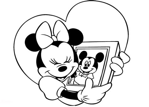 Minnie Y Mickey Mouse Besándose Para Colorear Imagui