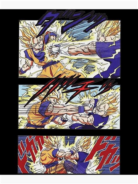 Goku Vs Majin Vegeta Manga Page Active Poster By Jonesambert