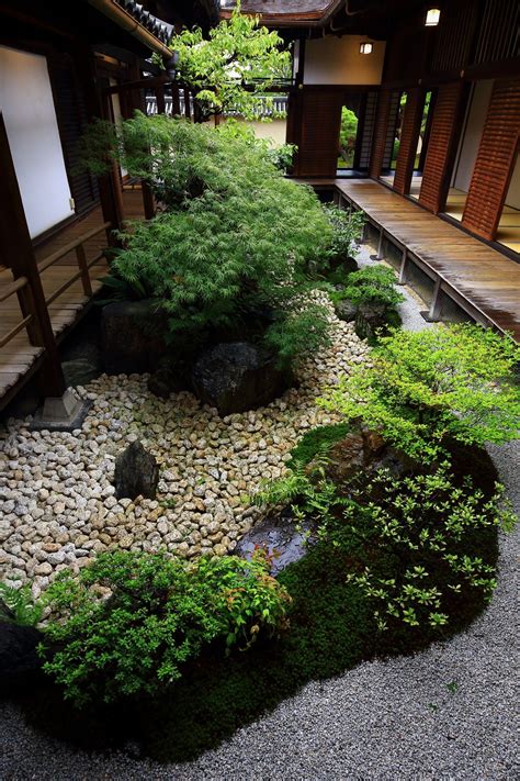An idyllic garden at Kanchi-in House in To-ji Temple in Kyoto,Japan