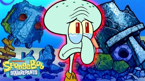 Every Time Squidward S House Was Destroyed Spongebob Youtube