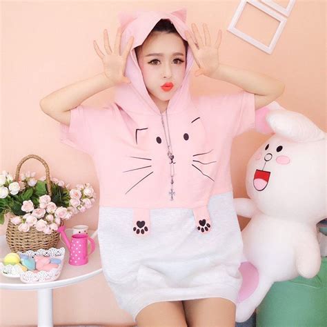 Cute Kawaii Cat Hoodie T Shirt Cute Pajama Sets Hoodies Cat Hoodie