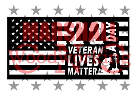 Us Flag 22 Veterans A Day Dxfsvg Etsy