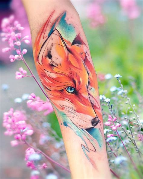 Watercolor Fox Tattoo Watercolor Fox Tattoos Fox Tattoo Watercolor Fox