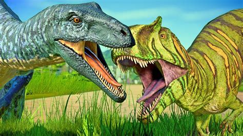 2 Herrerasaurus Vs 2 Metriacanthosaurus Dinosaurs Escape And Fight 🌍