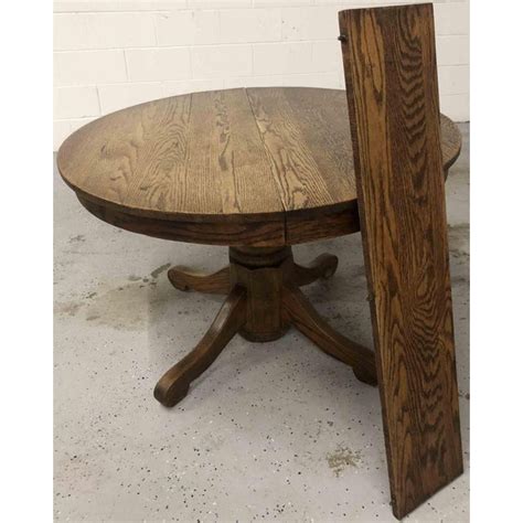 Antique Country Oak Round Pedestal Dining Table Chairish