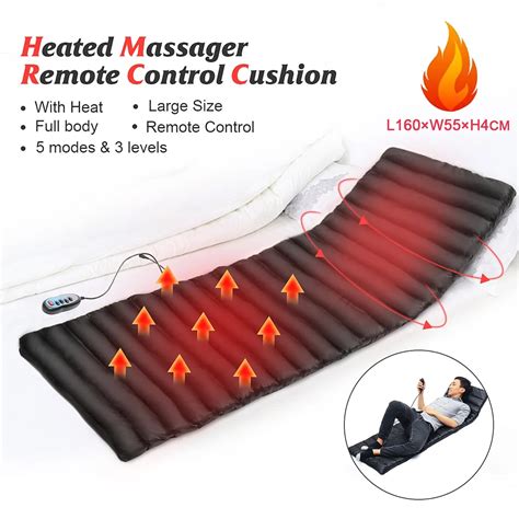 electric vibrator massage mat mattress full body heated back neck massager remote control