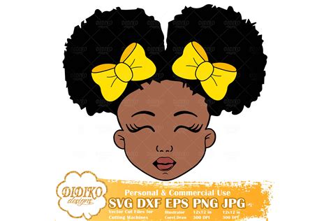 Black Girl Bundle Svg Afro Girl With Bow Svg Afro Puff Svg 533751