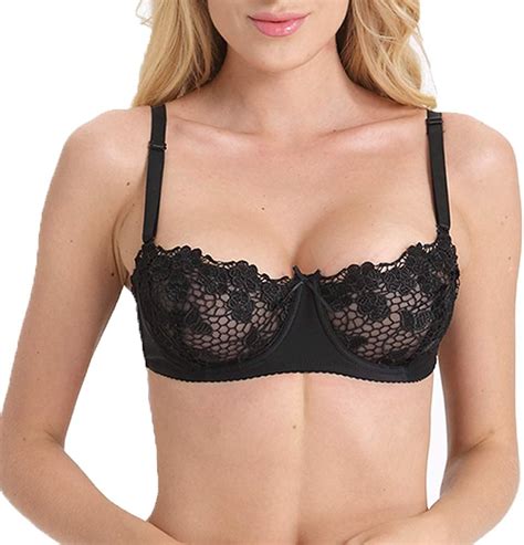 Vogues Secret Womens Sexy Lace Push Up Sheer Mesh Everyday Bra With Underwire Uk