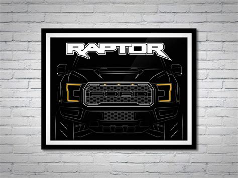 Ford Raptor Poster Line Art Multiple Sizes Etsy