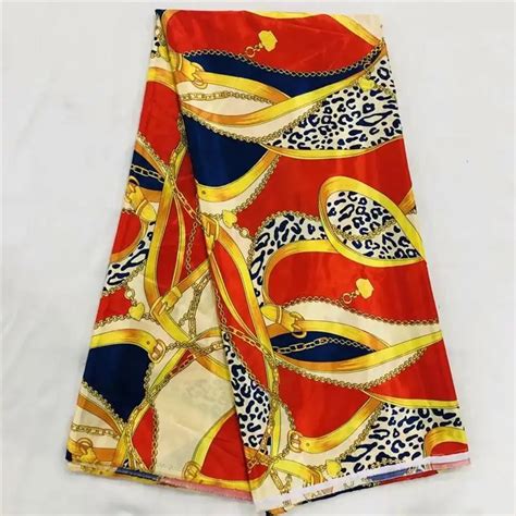 Satin Fabric Soft Silk Fabric African Material Ankara Prints High Quality For Women Dress 5yard