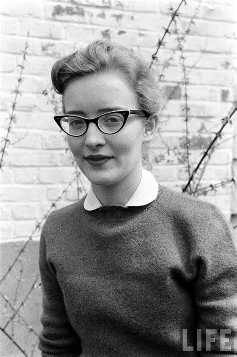 A Girl Wearing Cats Eye Glasses Photographed By Joe Scherschel For