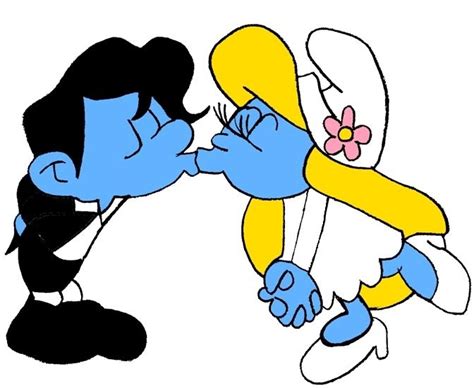 Image Wedding Kiss With Glovey And Smurfette Smurfs Fanon Wiki