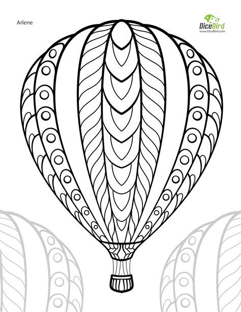 Here are top 10 hot air balloon coloring pages printable for your preschoolers: dicebird.com | Hot air balloon drawing, Balloon template ...