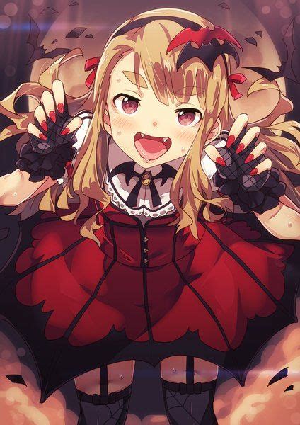 Cute Anime Vampire Girl With Fangs