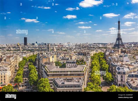 Eiffel Tower Invalides Buildings Avenues Arc De Triomphe View Cityscape