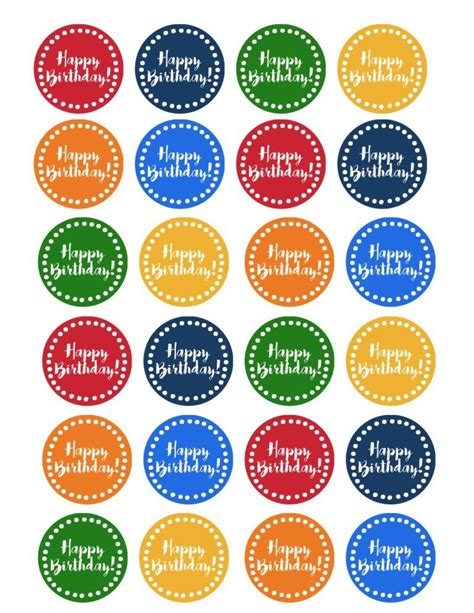 One topper includes the text happy birthday. Happy Birthday Cupcake Toppers Free Printable | Cupcake ...