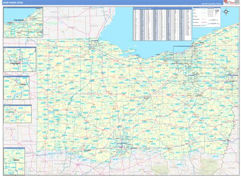Ohio Northern Wall Map Basic Style By Marketmaps Mapsales