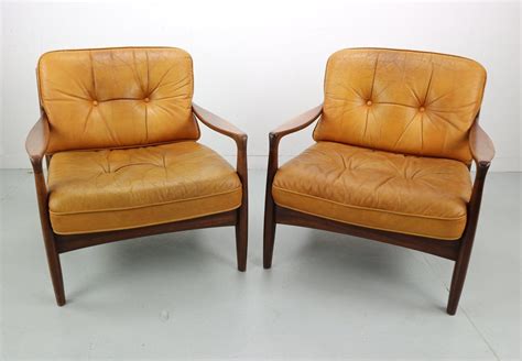 Wayfair office chair in vintage whiskey top grain leather waelph upholstery color: For sale: Set of Two Vintage Cognac Leather Lounge Chairs ...