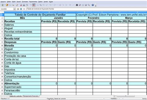 Planilha De Gastos Pessoais Empresa Excel Download