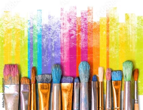 Paintbrush Art Paint Creativity Craft Backgrounds Exhibition Stock