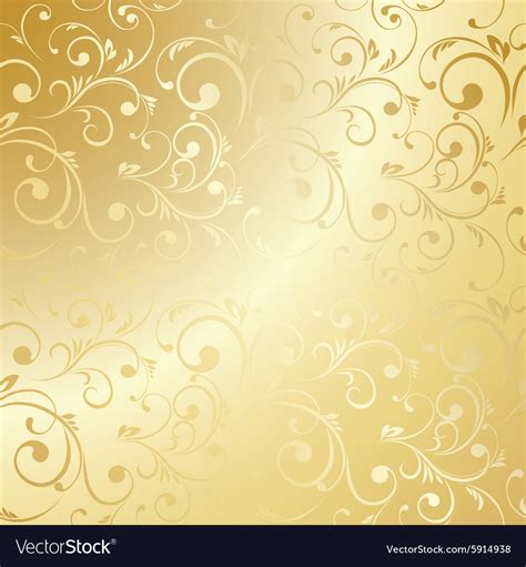 Luxury Golden Floral Wallpaper Royalty Free Vector Image