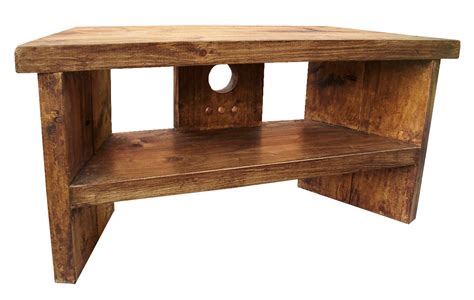 The brooklyn + max brunswick solid wood 60 in. Rustic pine corner tv stand handmade furniture | Corner tv ...
