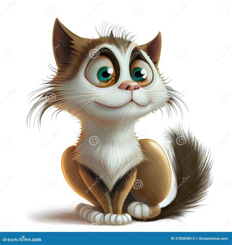 A Cartoon Cat With Big Eyes Sitting Down And Staring At Something With