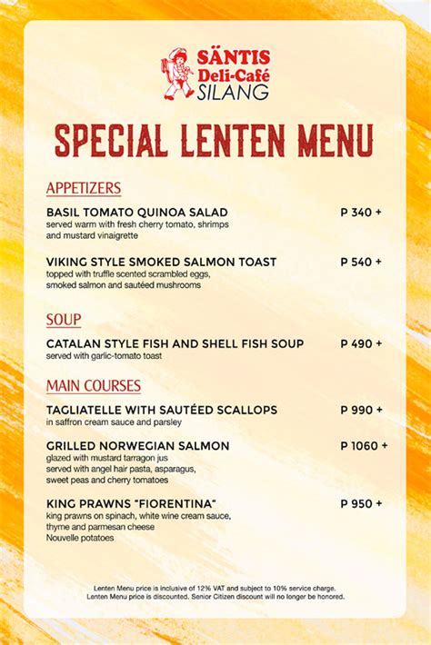 List Restaurants That Offer Lenten Season Specials Philippine Primer
