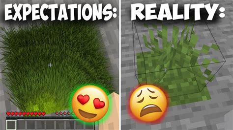 Minecraft Realistic Grass Expectations Vs Bruh Reality Youtube